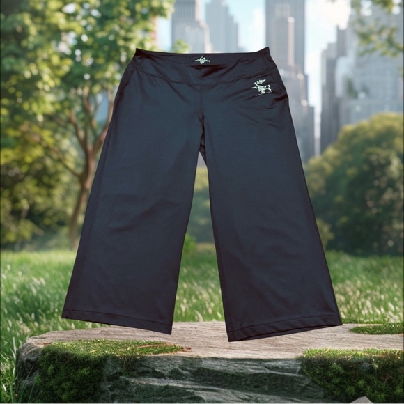 Paradox, Black Wide-Leg Cropped Pants, Size Large 🏃♀️➡️ - Picture 1 of 8